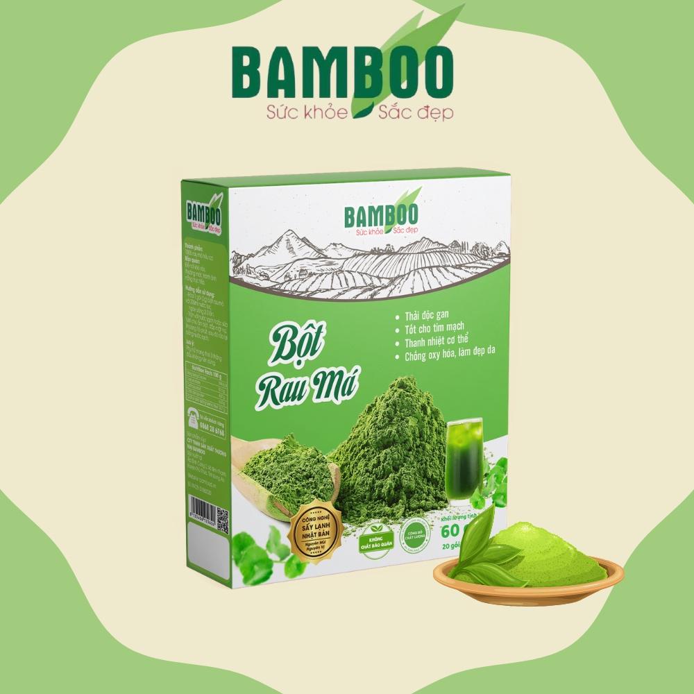Bột rau má BAMBOO nguyên chất, siêu mịn hộp 60g/ 20 gói