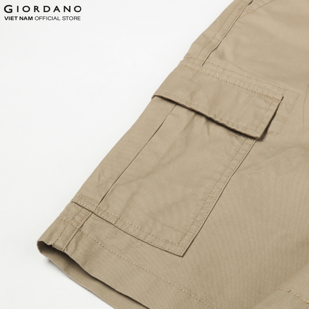 Quần Shorts Kaki Nam Túi Hộp Giordano 01101206