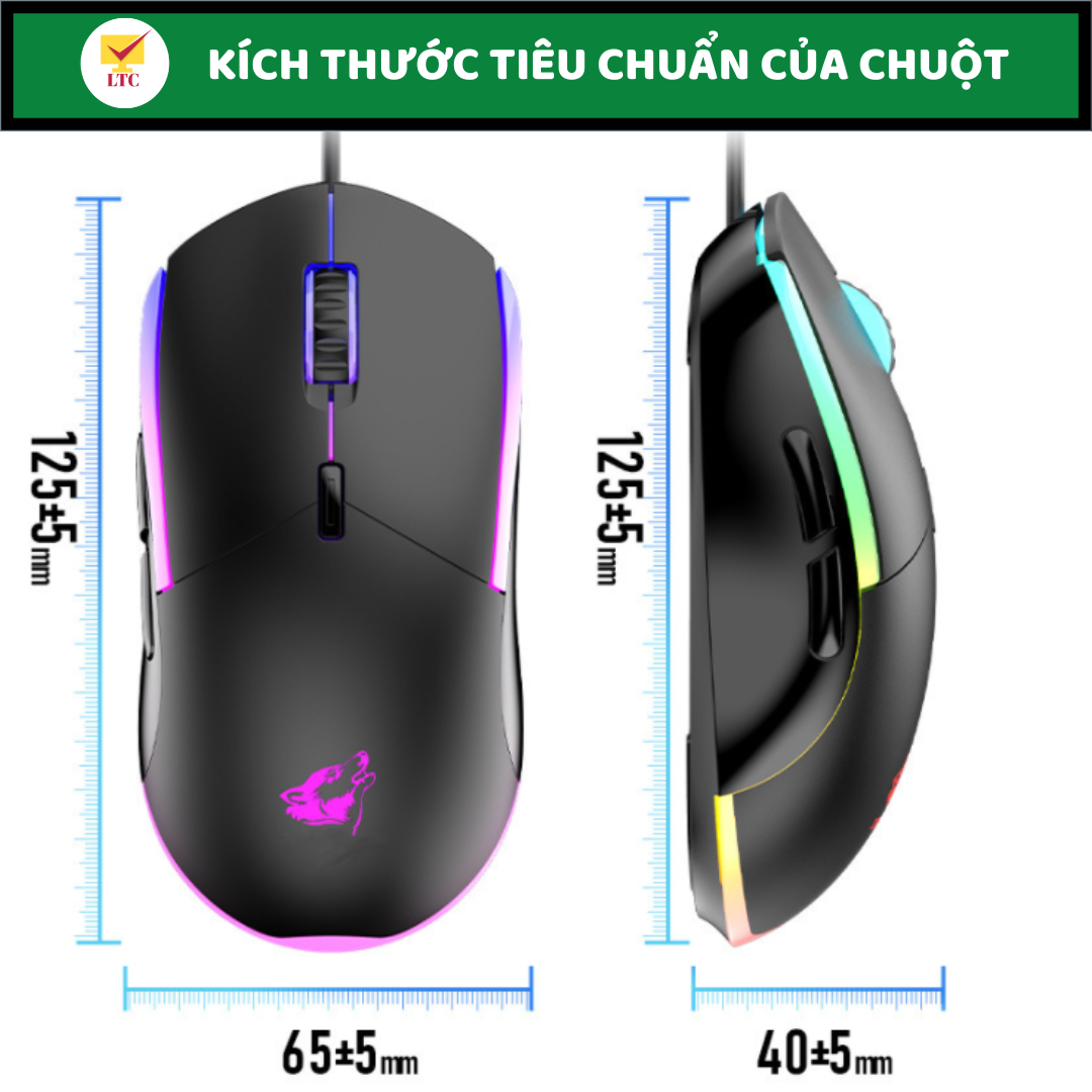 Chuột máy tính gaming có dây LTC V7 PRO 2022 cao cấp có đèn led RGB 7 màu cực đẹp, tương thích máy tính, Pc, Laptop-Hàng Chính Hãng