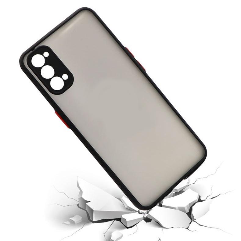 Ốp lưng cao cấp lưng nhám viền màu chống sốc bảo vệ camera dành cho OPPO Reno5 không bám vân tay
