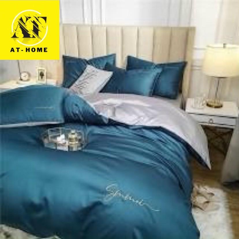 Bộ 5 Món Vỏ Chăn Tencel 40s LAN PHAM BEDDING - Xanh Cổ Vịt