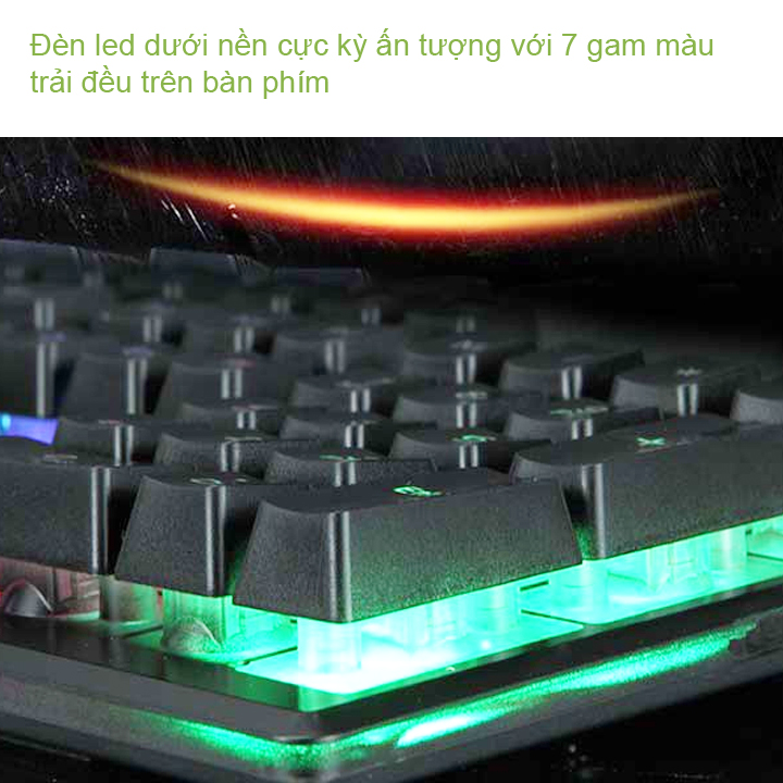 Bộ bàn phím giả cơ và chuột chuyên game R8 1910 Led 7 màu + LÓT CHUỘT
