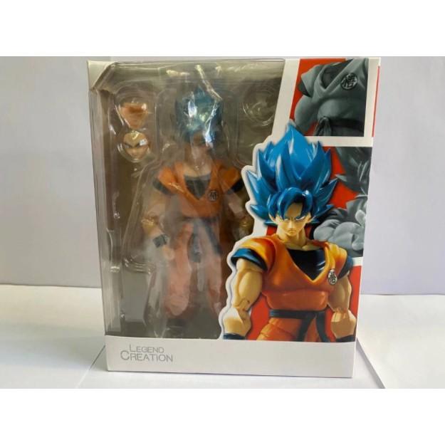 Mô hình Figure Dragon ball songoku blue áo vàng 2 mặt có khớp 16cm