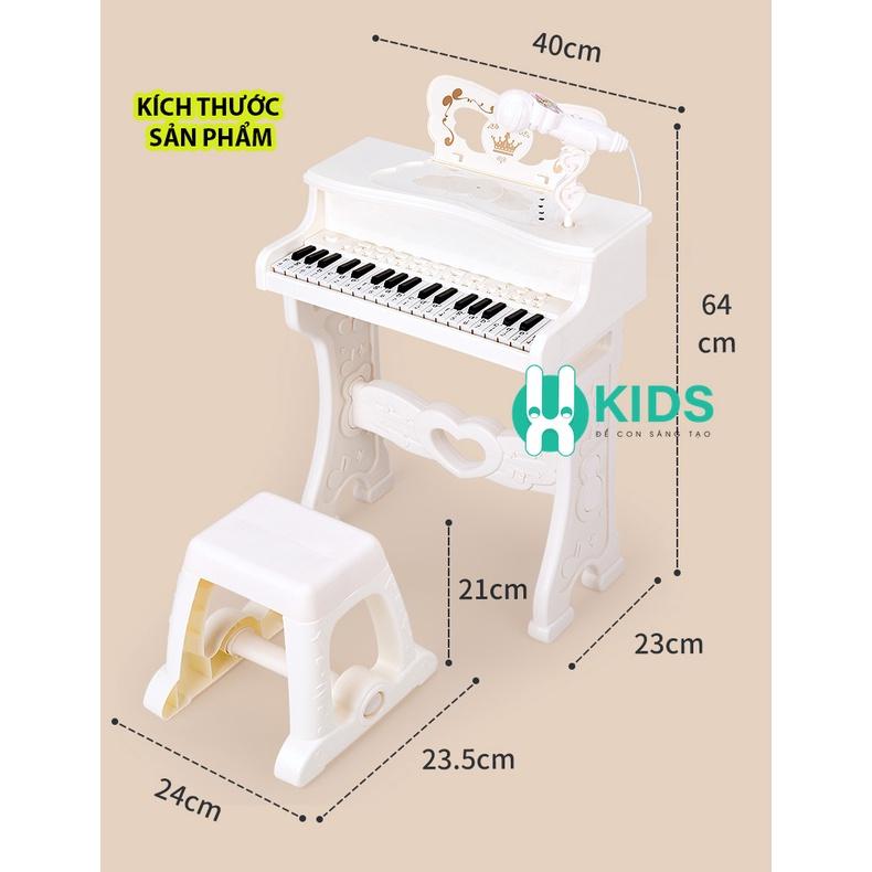 Đàn Piano Mini cho bé kèm mic thu âm, có kết nối điện thoại, bàn phím chữ Tiếng Anh cao cấp - Đồ chơi âm nhạc trẻ em