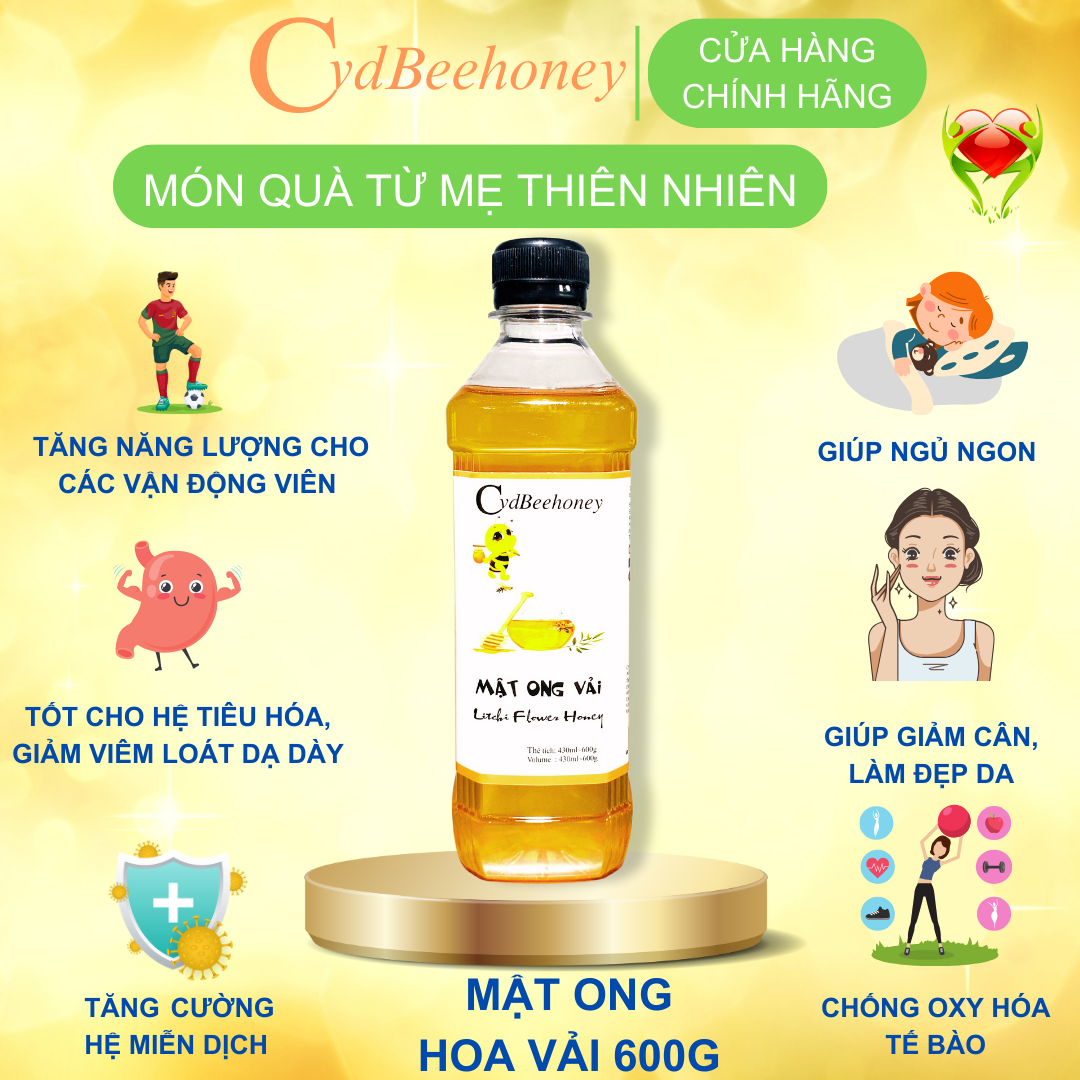 Mật ong hoa vải 430ml Cvdbeehoney