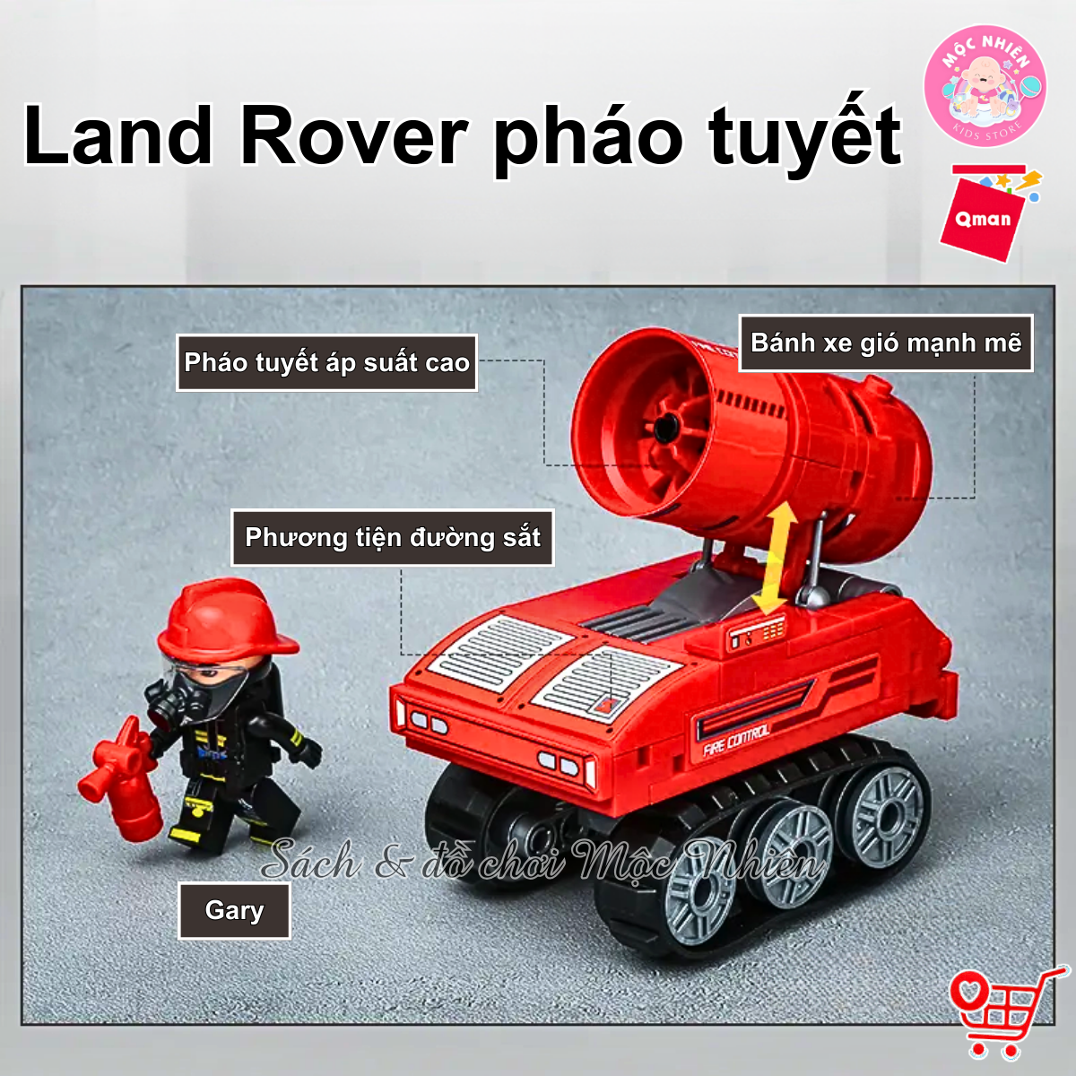 Đồ chơi lắp ráp, xếp hình Qman 12021 - Đội cứu hỏa cơ động (579 mảnh ghép) dành cho bé từ 6 tuổi