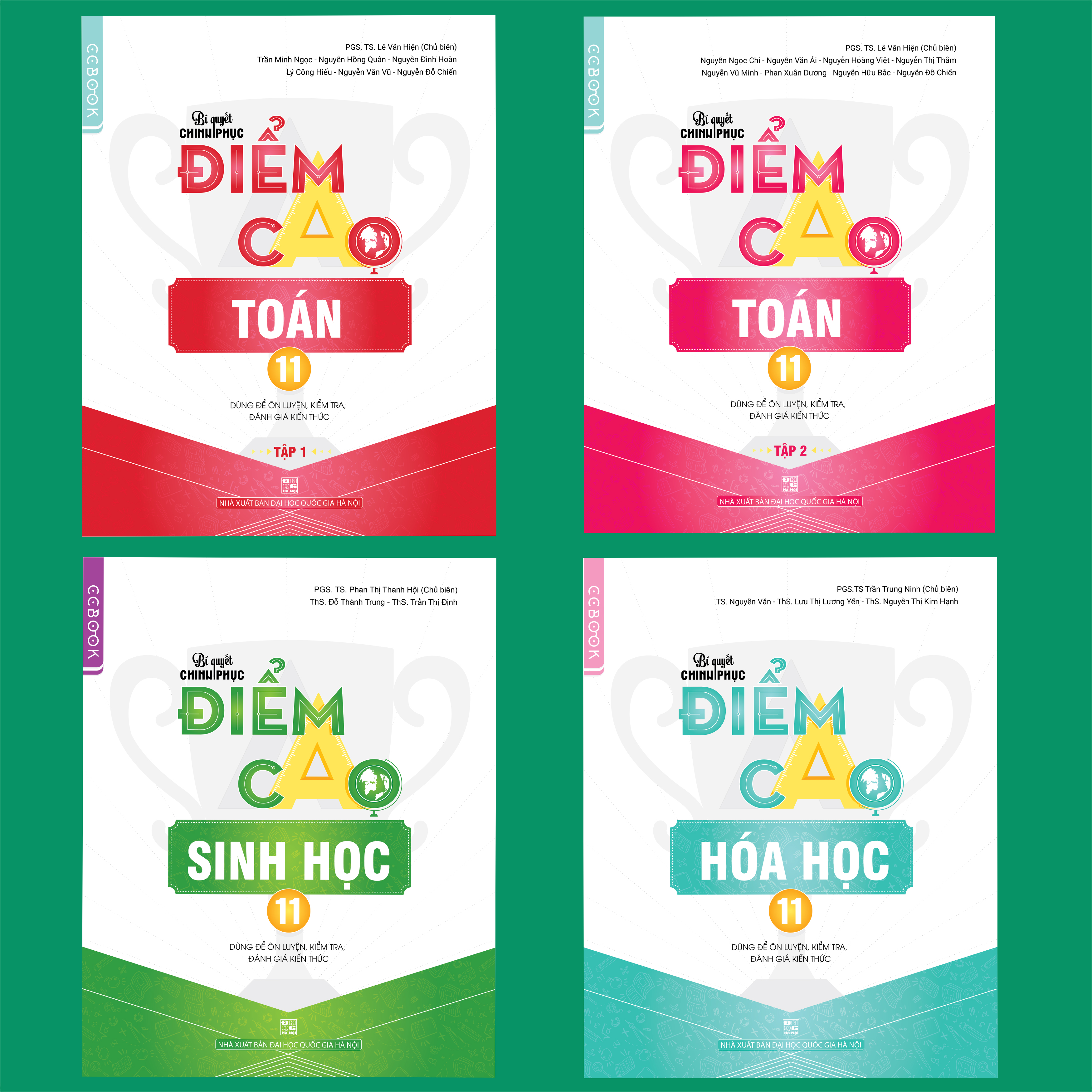 Combo Bí quyết chinh phục điểm cao Toán 11 (tập 1 + tập 2) + Hóa học 11 + Sinh học 11