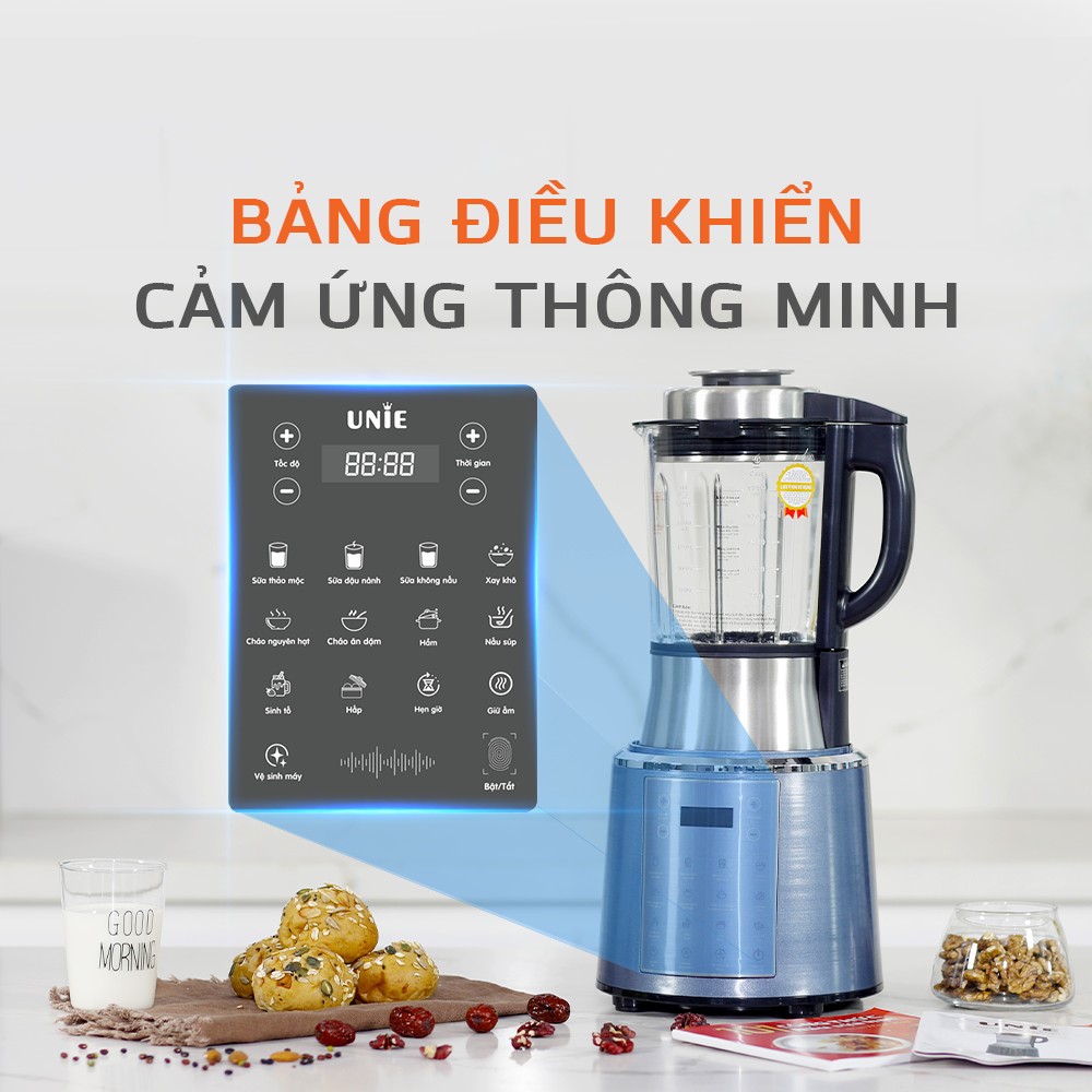 Máy Làm Sữa Hạt Xay Nấu Đa Năng Dung Tích 1.75L Công Suất Xay 1000W Nấu 800W Điều Khiển Cảm Ứng Chống Trào Mới