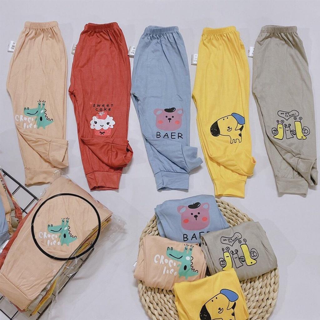 Quần dài cho bé trai bé gái LYBABY quần chục chất thun lạnh mềm mát QCD07