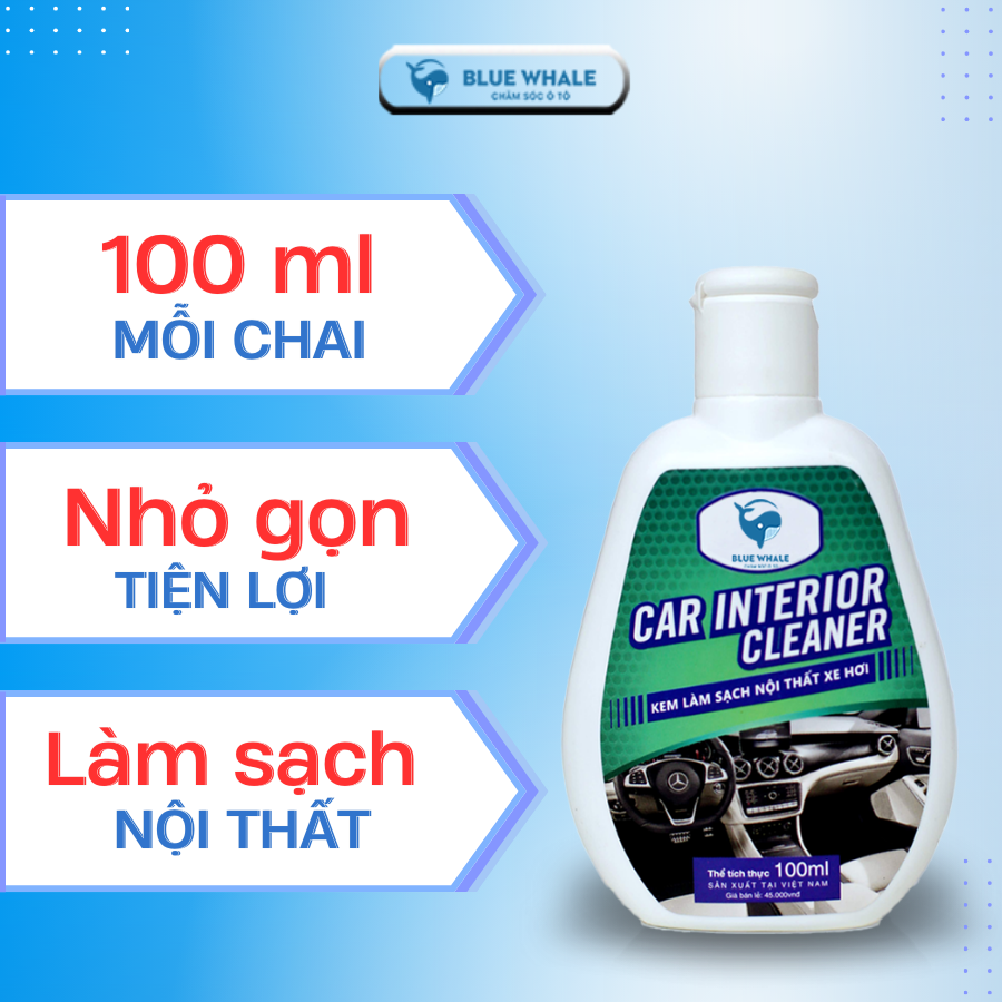 Kem làm sạch nội thất xe hơi  làm bóng, sáng các bề mặt nội thất trong xe, để lại mùi hương nhẹ