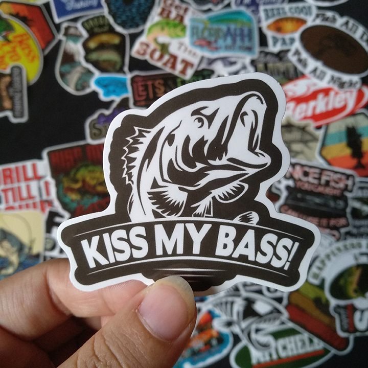 Bộ Sticker dán cao cấp chủ đề CÂU CÁ - FISHING - Dùng dán Xe, dán mũ bảo hiểm, dán Laptop...