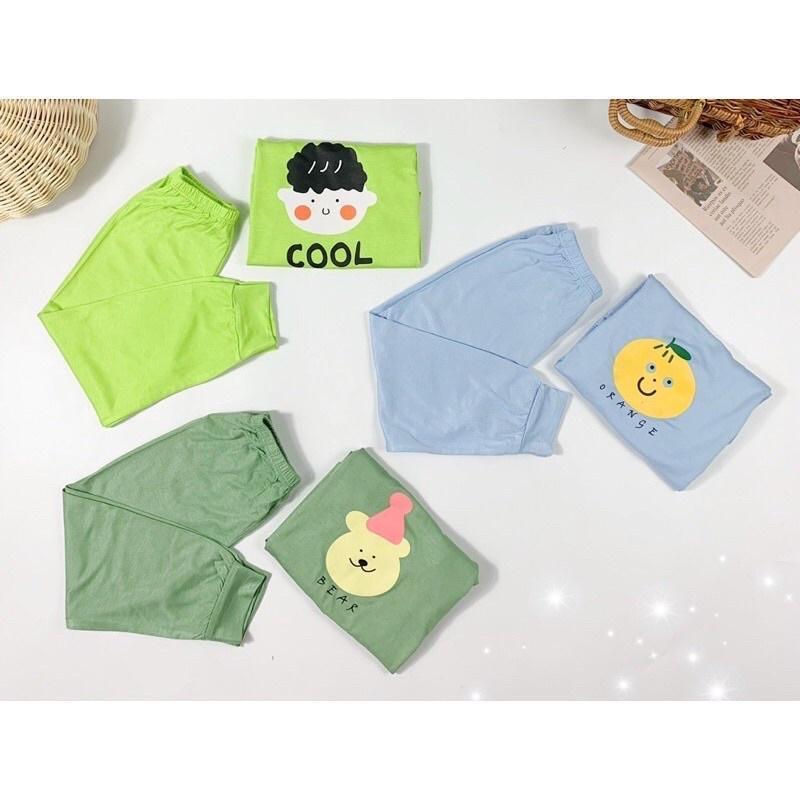 Bộ Quần Áo Dài Tay MINKY MOM Thun Lạnh cho Trẻ Em Bé Trai Bé Gái In Hình Dễ Thương vải mềm mịn thoáng mát TD18