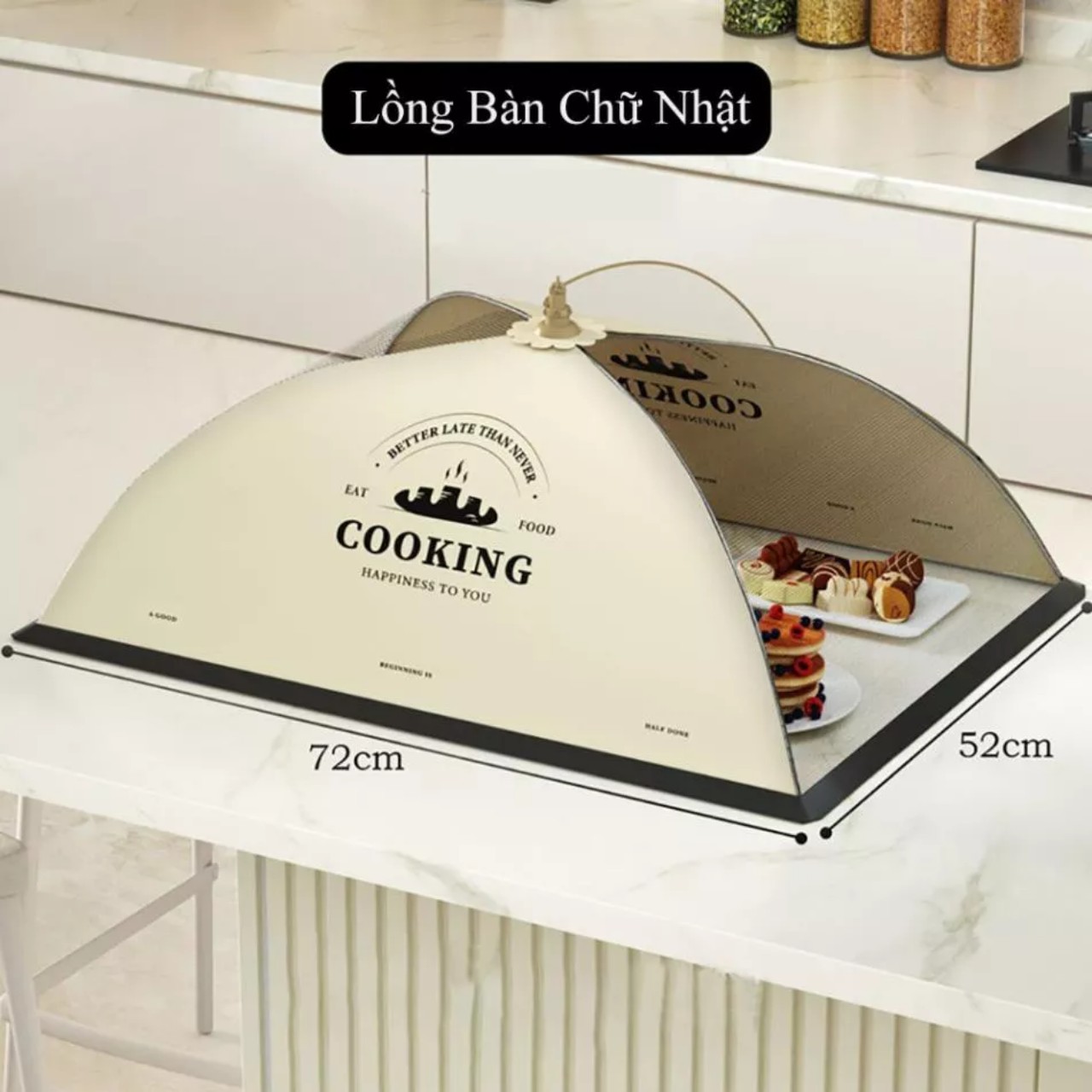 Lồng Bàn Lưới Rút Gọn Chống Côn Trùng -Lồng bàn gấp gọn thông minh, lồng bàn lưới gấp gọn, lồng bàn vải đẹp - Hàng Chính Hãng MINIIN