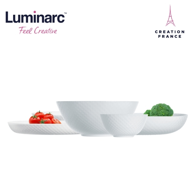 Đĩa Thủy Tinh Luminarc Precious 25cm đựng thức ăn, kháng vỡ, chịu nhiệt - Bộ 3 đĩa - Q1659