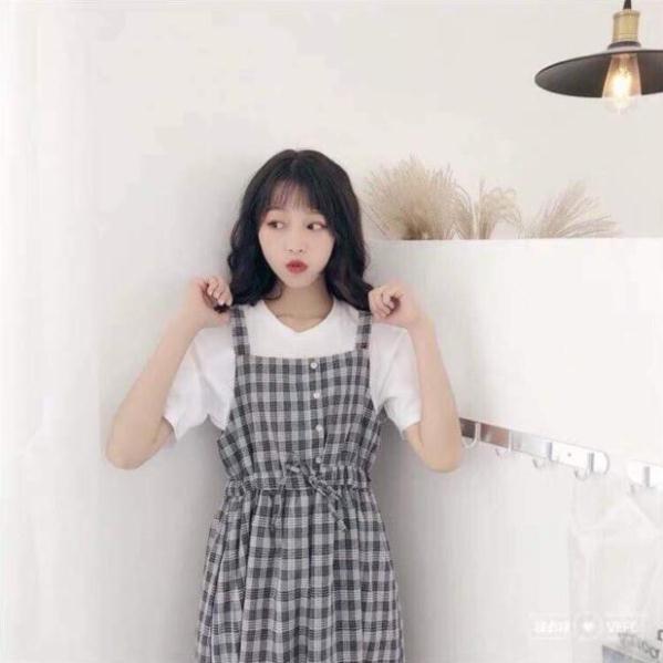 Váy kẻ caro rút eo Maya, váy kẻ caro rút eo cực xinh ND13