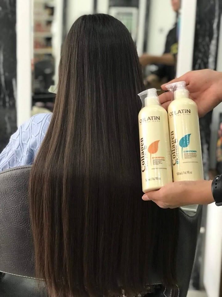 Cặp Dầu Gội + Xả Dưỡng Chất Tơ Tằm COLATIN Collagen &amp; Keratin giúp tóc phục hồi hư tổn 500ml/1000ml