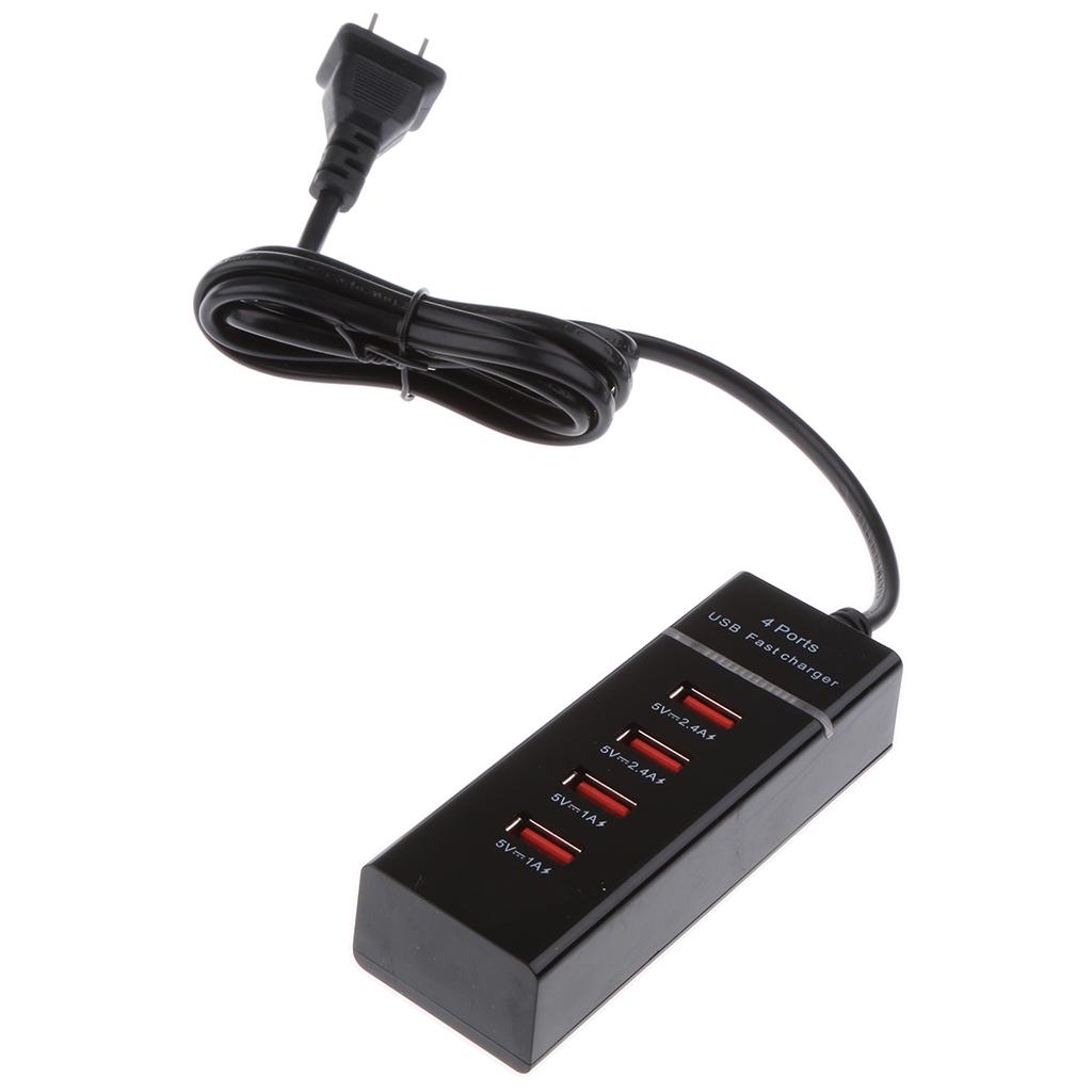 4Port USB3.0 Hi-Speed Compact Hub Adapter Socket For PC Laptop US Plug