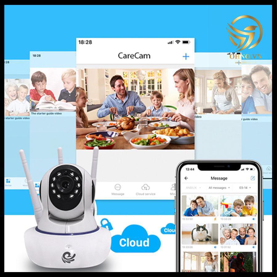 Camera IP Wifi  Carecam XFL200 3 anten 2.0 MPX chống trộm hàng chính hãng