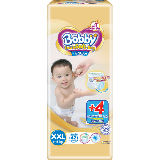 Tã Quần Cao Cấp Bobby Extra Soft Dry XXL42 + 4