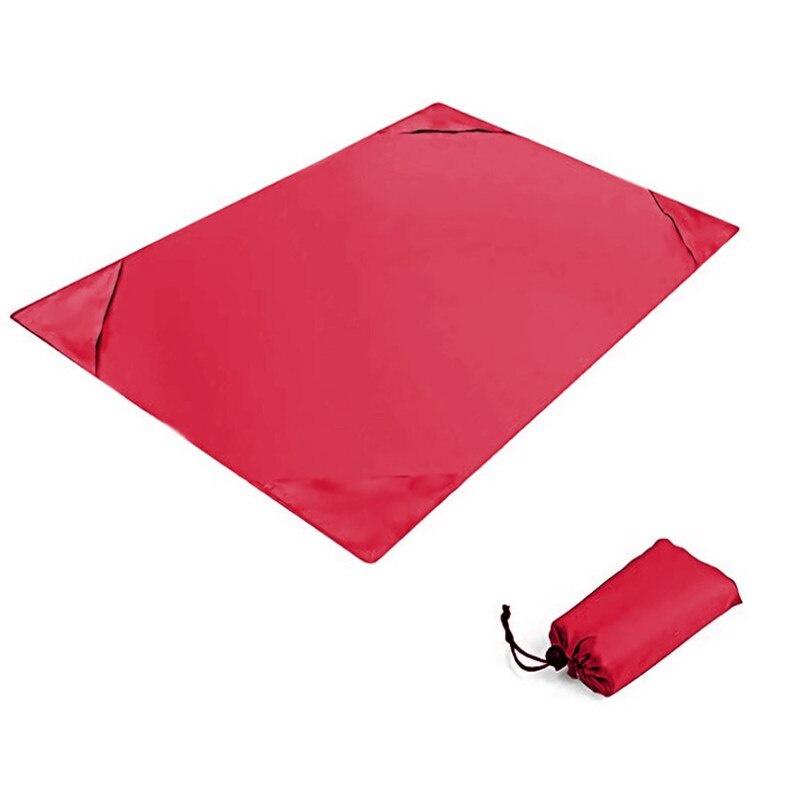 1.4x2m Waterproof Pocket Beach Blanket Folding Camping Mat Mattress Portable Solid Color Mat Outdoor Picnic Mat Sand Beach Mat