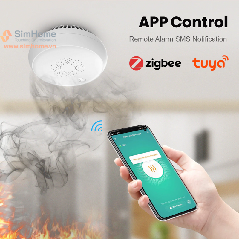 Cảm Biến Báo Khói, Hỏa Hoạn Zigbee