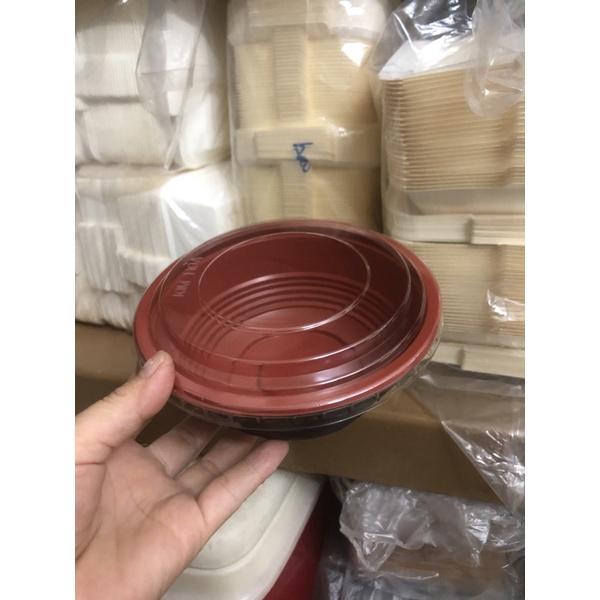 Tô nhựa đỏ đen , tô đựng thức ăn nóng lạnh có nắp