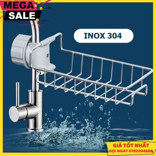 Kệ Inox Gắn Vòi Nước Thông Minh. Kệ Treo Bồn Rửa Chén, Bát - Giao Hàng Toàn Quốc