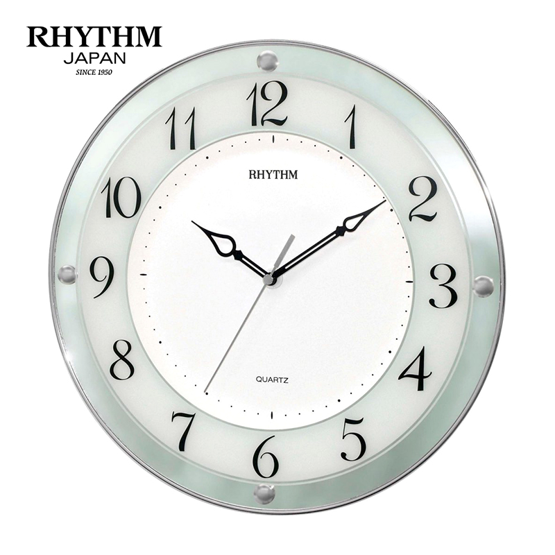 Đồng hồ treo tường Nhật Bản Rhythm CMG876NR18 Kt 31.5 x 4.5cm, 625g Vỏ nhựa. Dùng Pin.