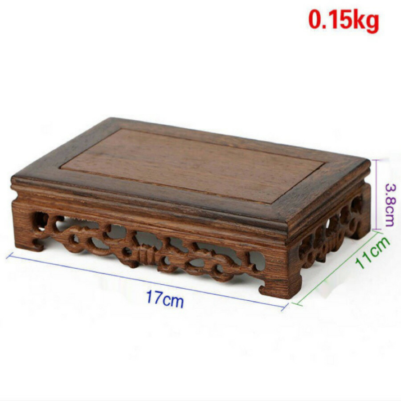 ĐẾ GỖ , ĐÔN GỖ CHẠM KHẮC HÌNH CHỮ NHẬT 17x11 cm