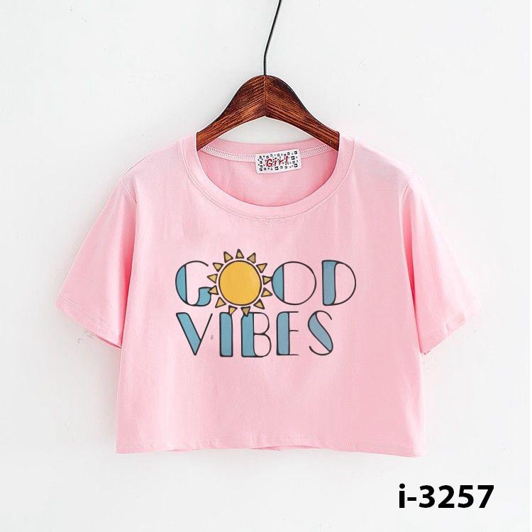Áo Thun Nữ Croptop In Chữ GOOD VIBES ATN3257 - J.A Shop