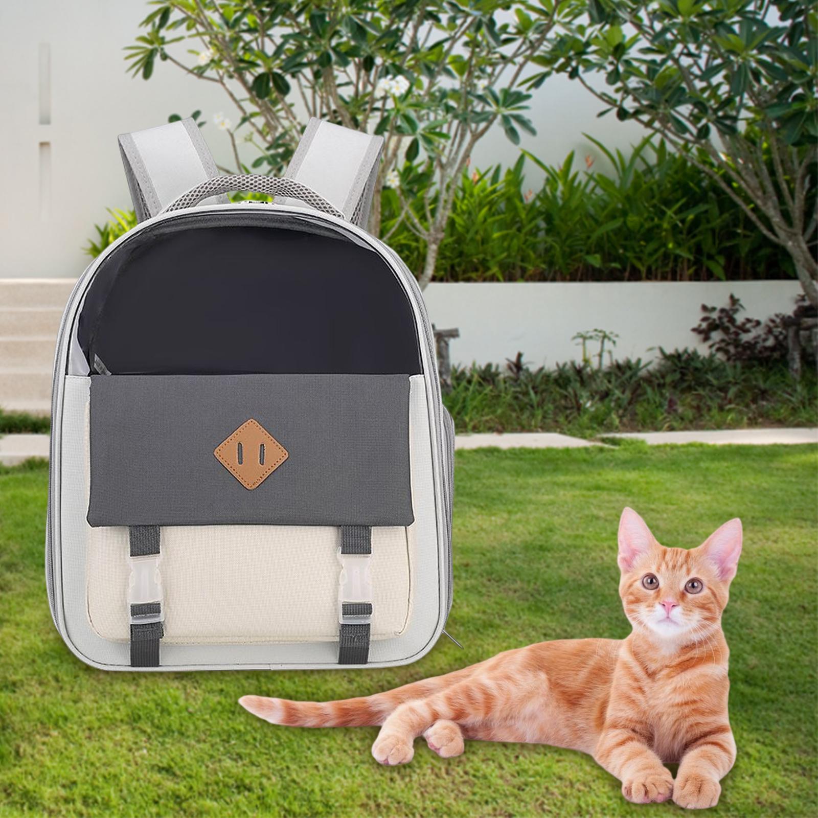Portable Cat Carrier Backpack Ventilated Kitten Tote Dog Travel Bag Carrying Bag Dog Backpack for Walking Camping Hiking Traveling Outdoor
