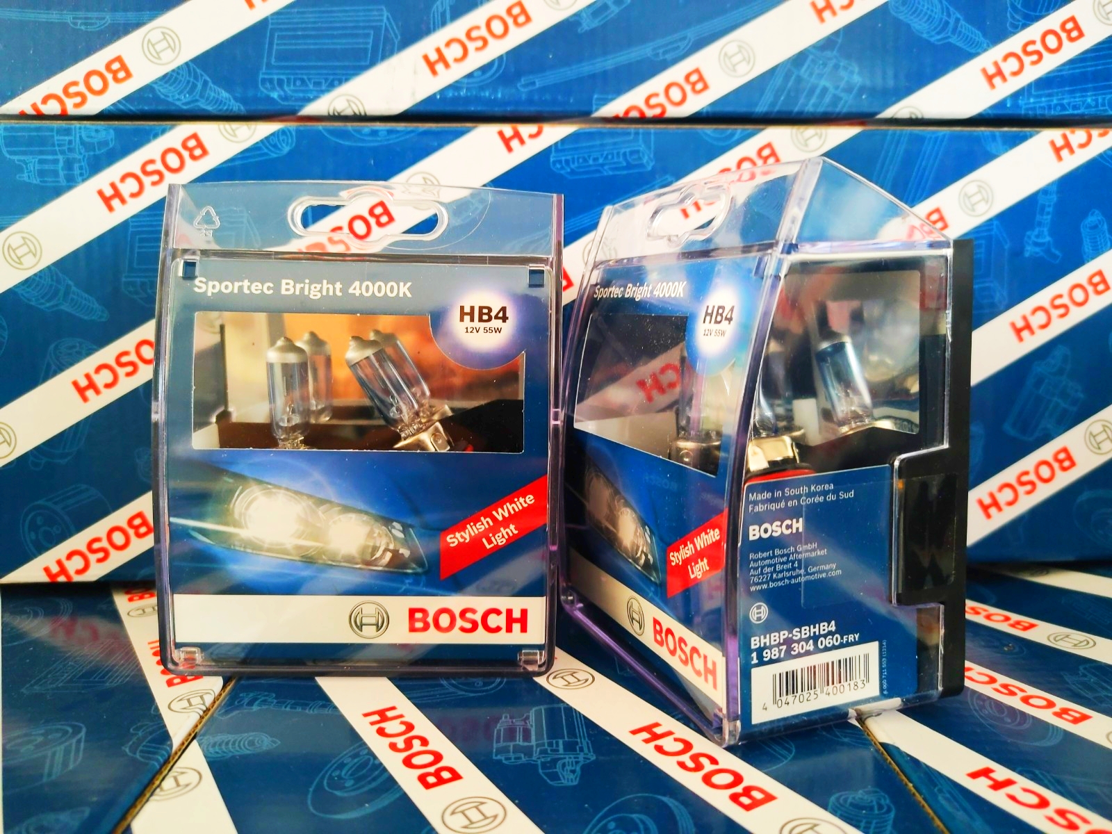 Bóng Đèn Tăng Sáng Bosch 9006 (HB4) 12V 65W Sportec Bright 4000K (Hộp 2 Bóng)