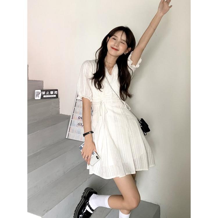 ĐẦM VINTAGE CỔ V TIỂU THƯ NHẸ NHÀNG ULZZANG - KÈM ẢNH THẬT