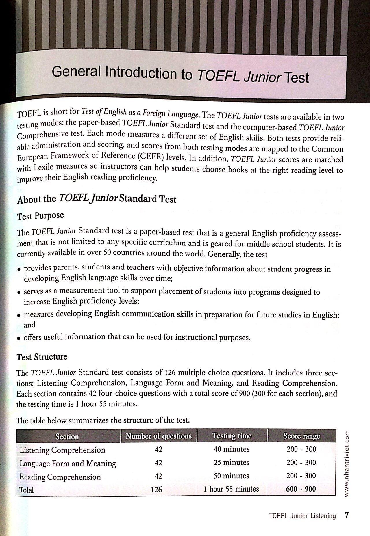 Sách TOEFL Junior Listening (Kèm CD)