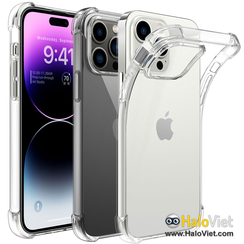 Ốp lưng dẻo silicon trong suốt chống sốc cho iPhone 13 / 13 Pro / 13 Pro Max / 14 / 14 Pro / 14 Plus / 14 Pro Max