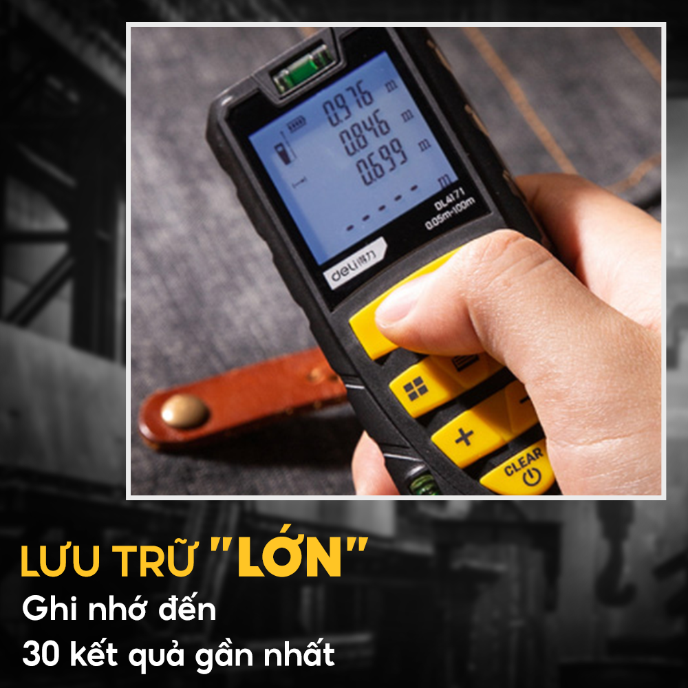 Thước đo khoảng cách laser 40m Deli DL4168