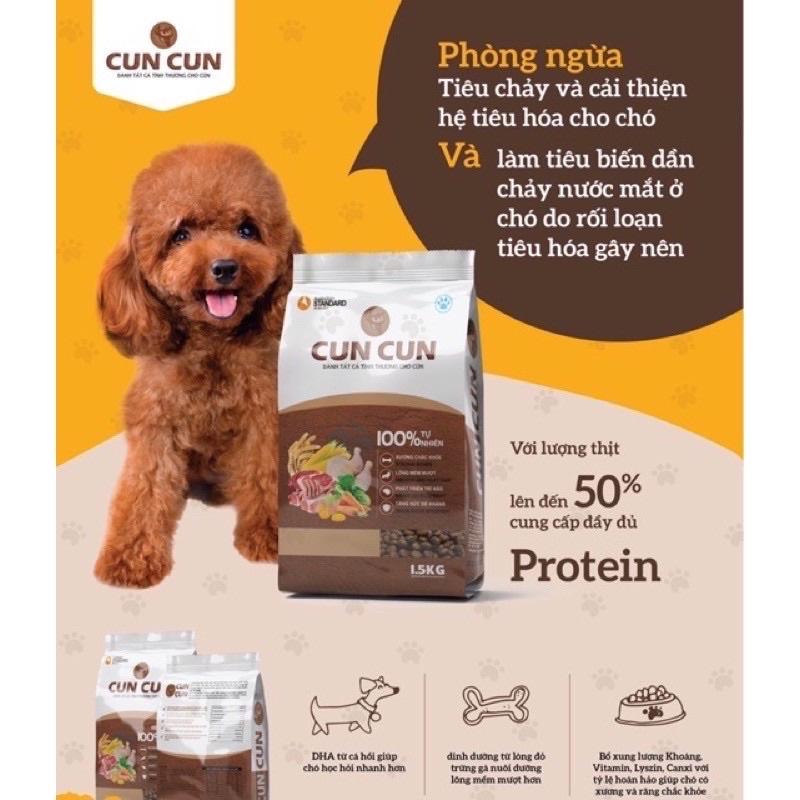 Thức Ăn Thú Cưng Thức Ăn Cho Chó HẠT TƯƠI CUNCUN Dành Cho Mọi Loài Cún 1,5kg