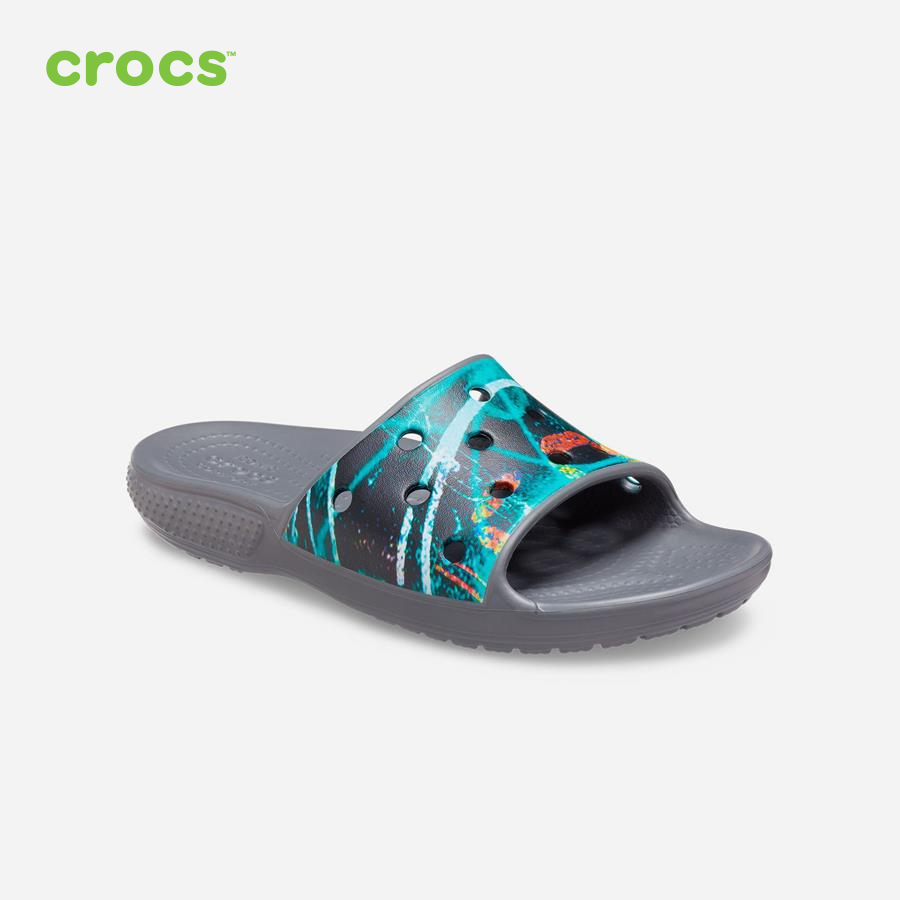 Dép quai ngang trẻ em Crocs FW Classic Slide Kid Printed SGy/Mlti - 206485-0IE