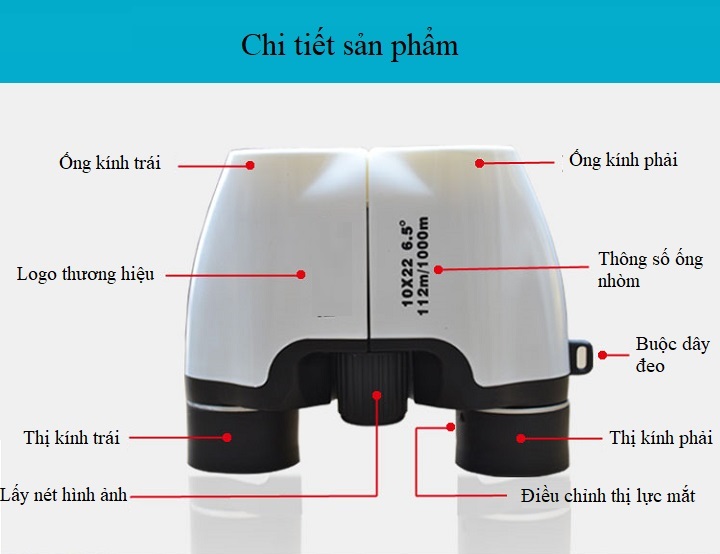 Ống nhòm 10x22 cao cấp đa năng chất lượng ảnh sắc nét, rõ ràng, chân thực ( Tặng bộ 6 con bướm dạ quang phát sáng )