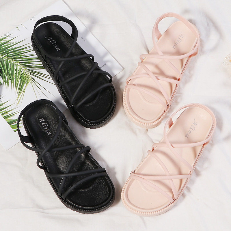 Giày sandal nữ đi mưa đế bánh mỳ siêu bền V256