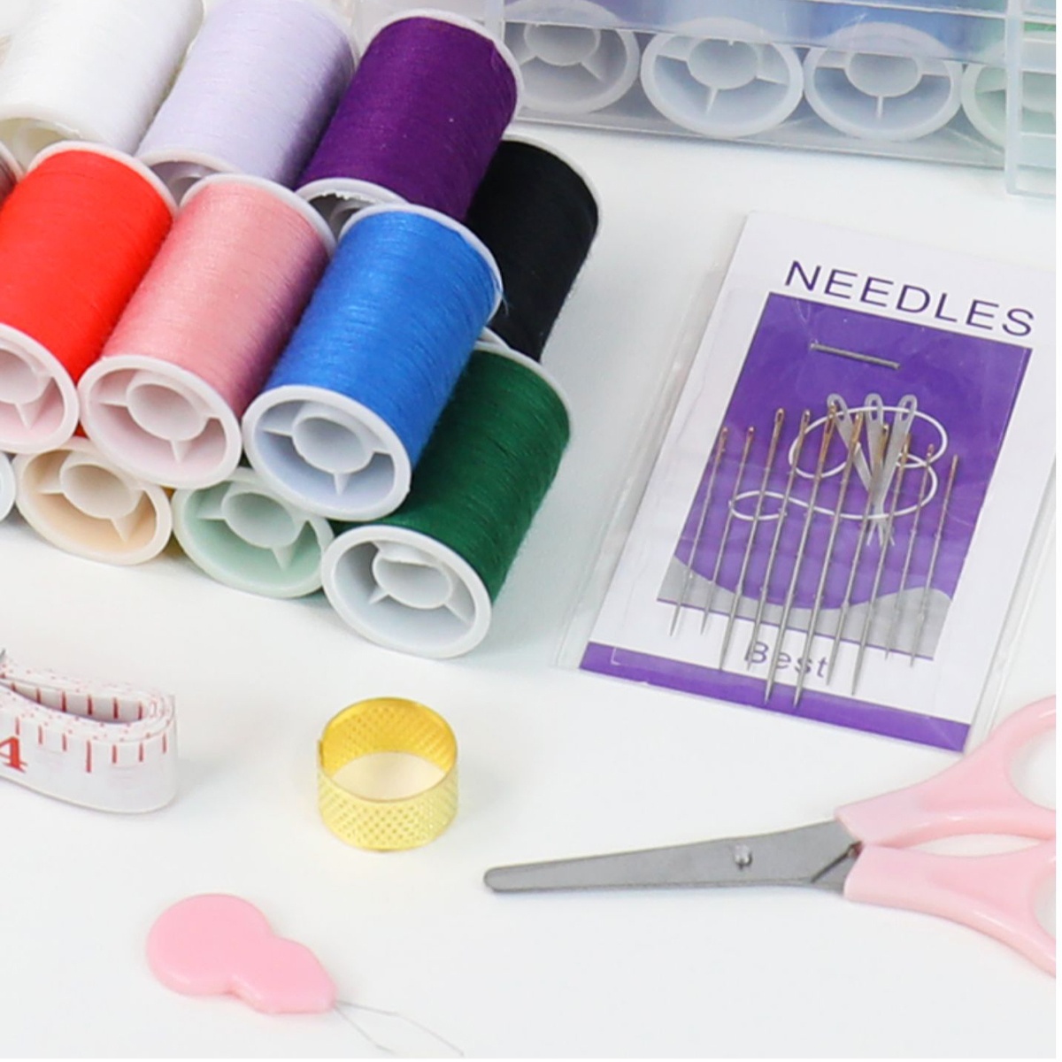 Bộ Hộp Kim Chỉ May Vá Đa Năng 2 Tầng 20 Chi Tiết Tiện Lợi Khâu Vá Quần Áo