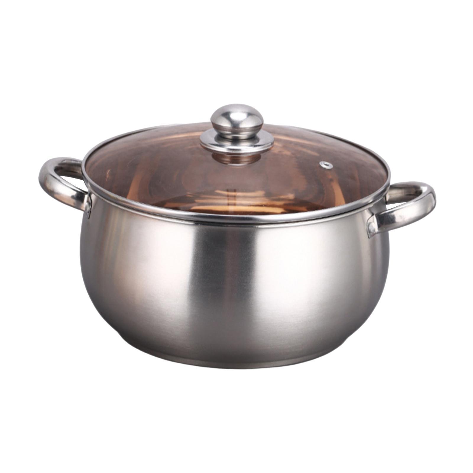 Stainless Steel Stockpot with Lid Kitchen Cooking Pot, Dual Handle, Pasta Soup Pot, Easy to Clean, Nonstick Soup Pot Small Saucepan for Cooking