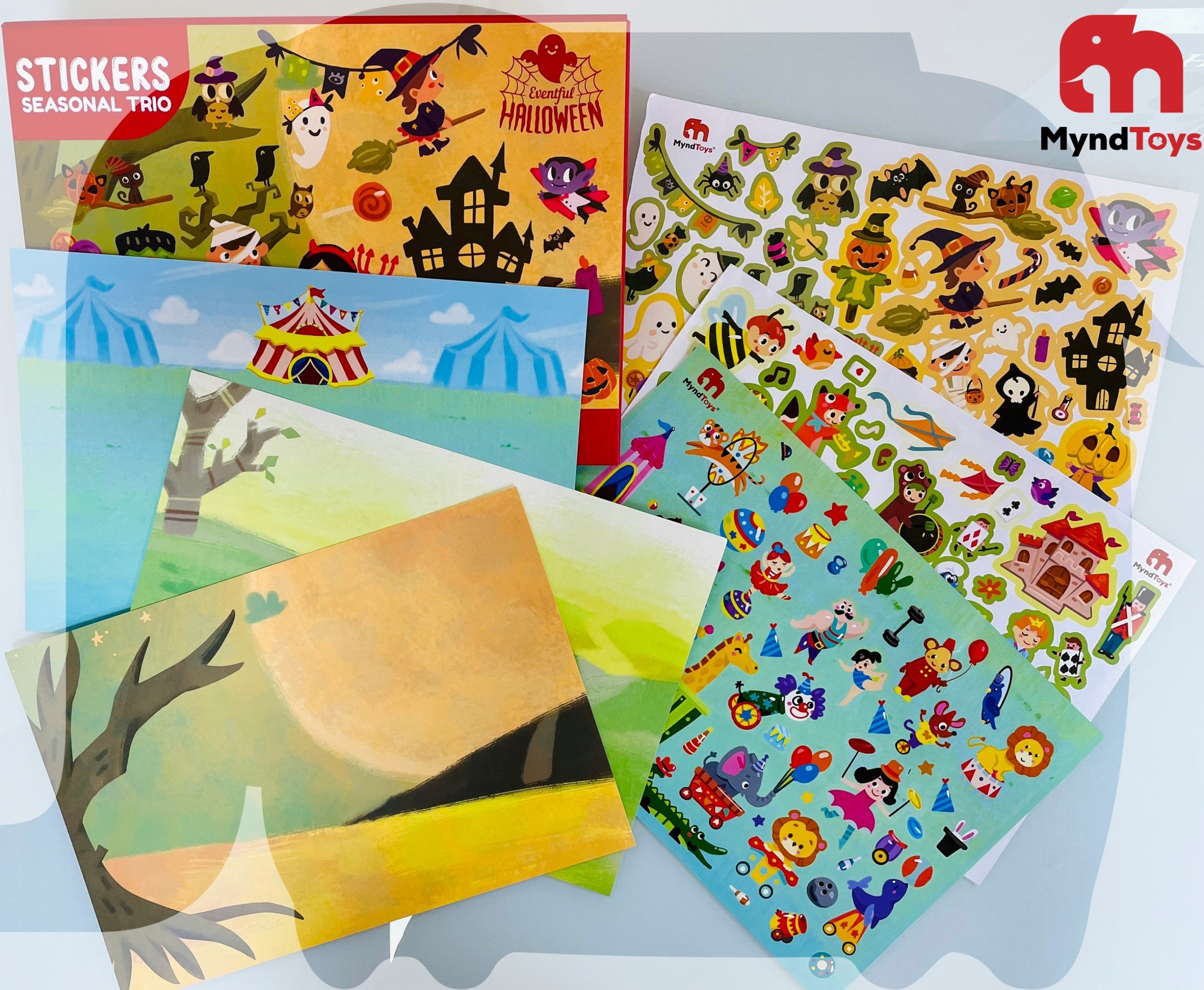 Bộ Tranh Dán Sticker Cho Bé Gồm 3 Tranh Nền và 150 Stickers - MyndToys Singapore