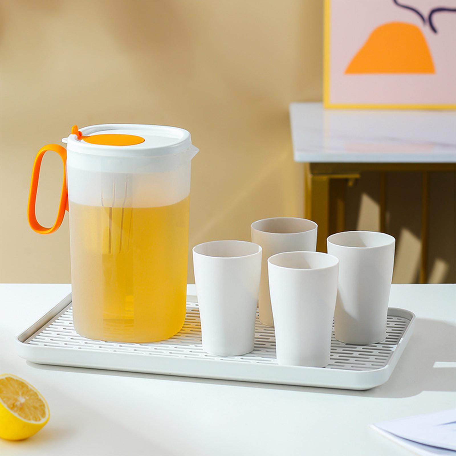 Fridge Pitcher, Water Fridge Pitcher with Lid, Lemonade, Iced Tea, Milk, Cocktails, Beverages Juice Jug, with Tea Filter, 2200ml. Extra Large