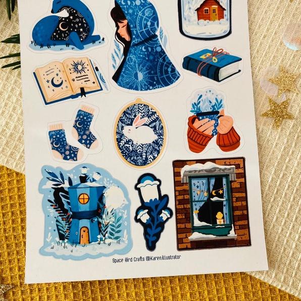 Sticker sheet winter spell - chuyên dán, trang trí sổ nhật kí, sổ tay | Bullet journal sticker - unim051