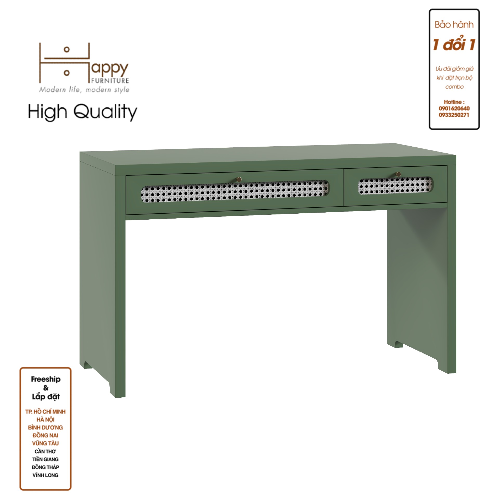 MEYDAN , Bàn làm việc 2 ngăn kéo , 120cm x 55cm x 75cm , BAN_042