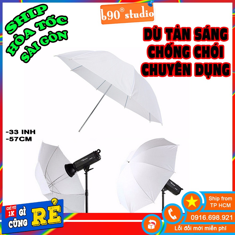 Dù tản sáng giá rẻ uy tín hỗ trợ làm dịu ánh sáng cho đèn flash phụ kiện studio