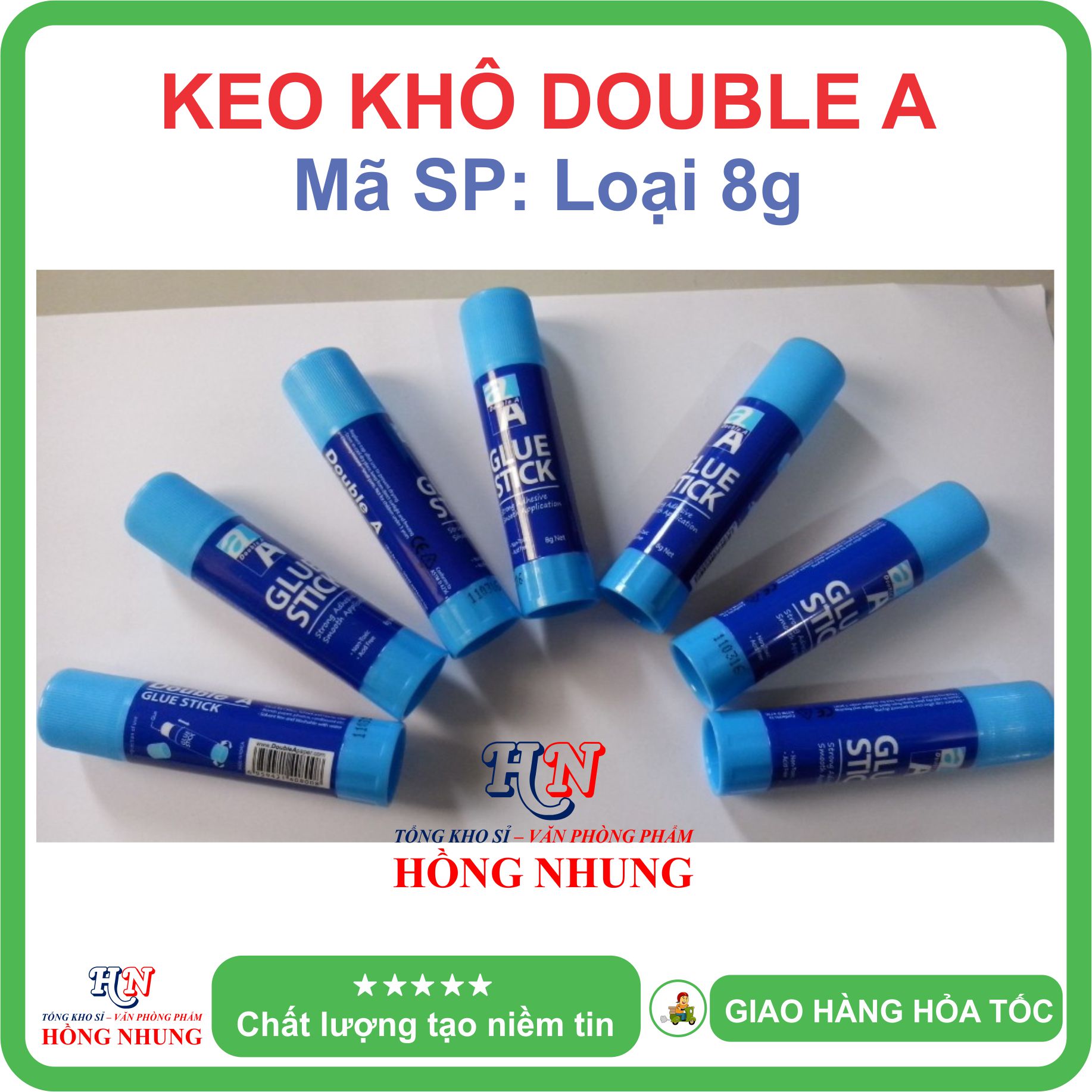 Keo Khô dán giấy Double, Khô Nhanh, Không Độc Hại, giúp bé ham học.