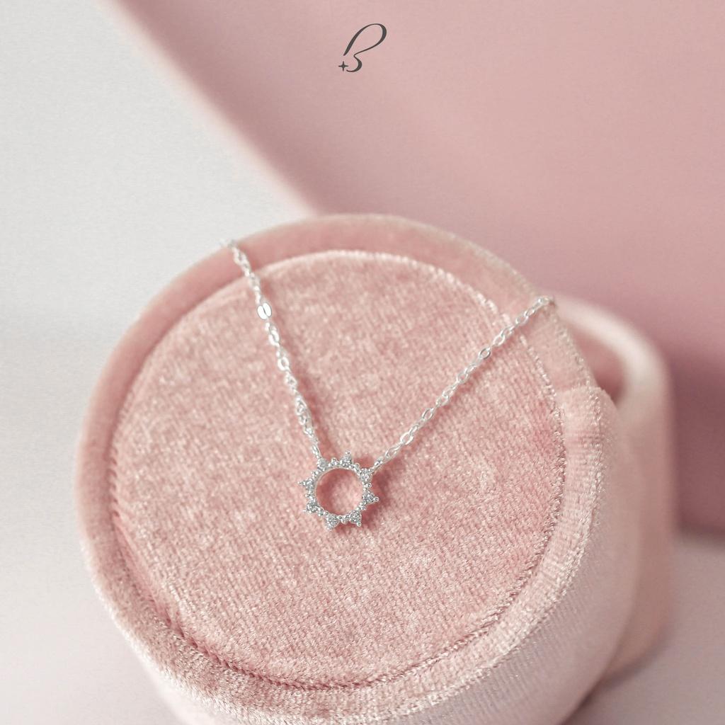 Vòng cổ Bạc Bling It Thiết Kế Hình Mặt Trời Hạt Đá Siêu Xinh BIVC218
