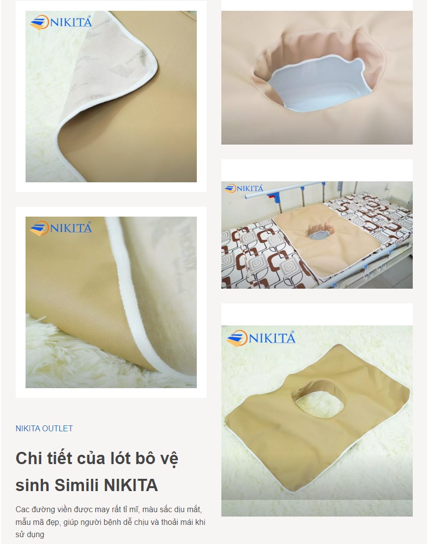Lót bô vệ sinh, giường bệnh NIKITA, Chất liệu Simili - Hàng chính hãng